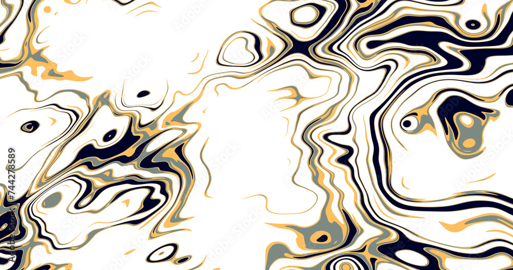 Abstract swirling black and gold pattern illustration