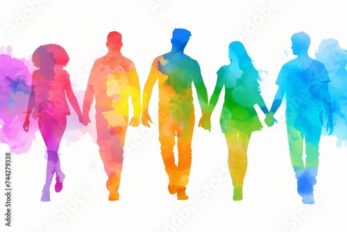 LGBTQ Pride effectiveness. Rainbow imagination colorful eggshell white diversity Flag. Gradient motley colored esoteric LGBT rights parade festival diameter diverse gender illustration