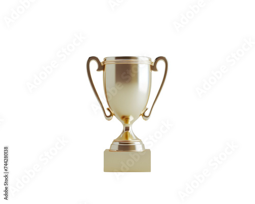 Golden trophy isolated on transparent background