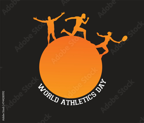 Vector World athletics day and national sport day illustration