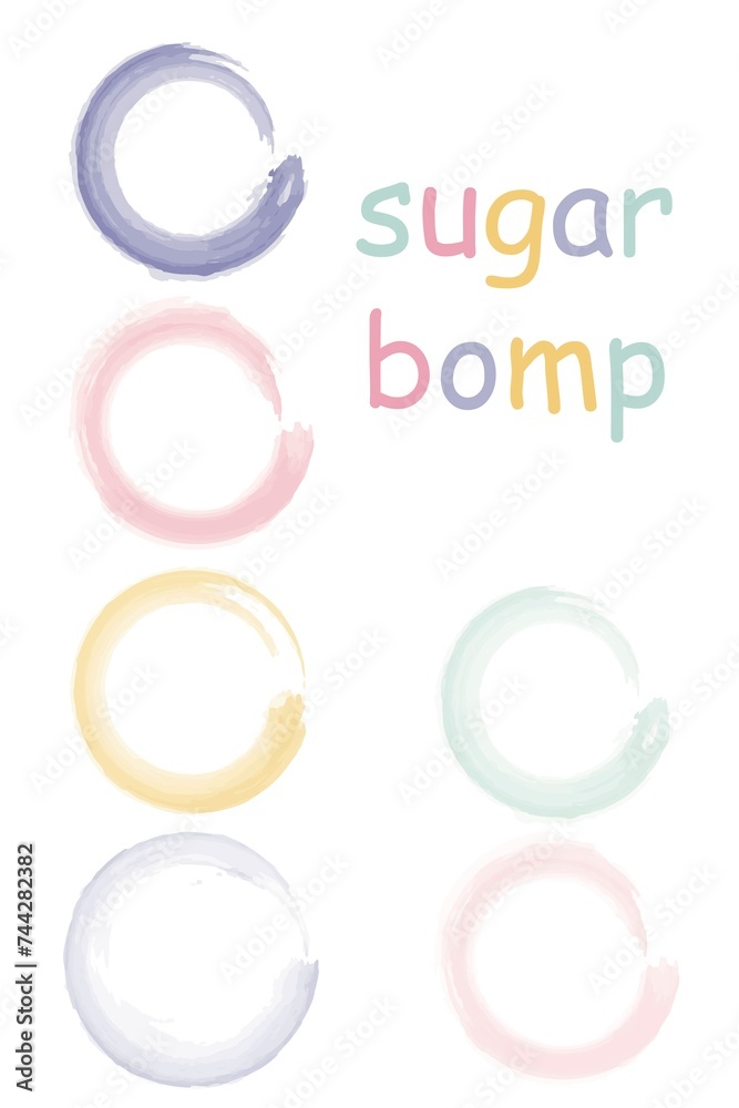 Flat illustration. Gentle sweet circles. Set of watercolor paint circles. Perfect to use in decorative design for background, poster, card, cover or banner... Flat illustration. Gentle sweet circles. Set of watercolor paint circles. Perfect to use in decorative design for background, poster, card, cover or banner...