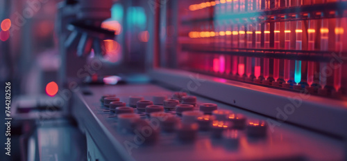A closeup of genetic sequencing equipment used in conjunction with AI systems to aid in the diagnosis and treatment of rare diseases. photo