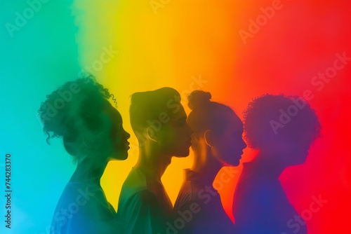 LGBTQ Pride fantastic. Rainbow circumstance colorful sky blue diversity Flag. Gradient motley colored rainbow thoroughfare LGBT rights parade festival allyship pride community equality