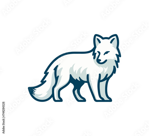 Artic fox hand drawn vector illustration graphic