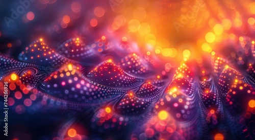 An ethereal reef of vibrant fractals dances with amber light, showcasing a mesmerizing display of abstract colorfulness