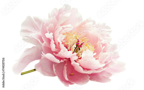 A Close up of a Majestic Peony in Bloom Isolated on Transparent Background.