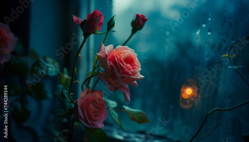 A dark cinematic photo of rose
