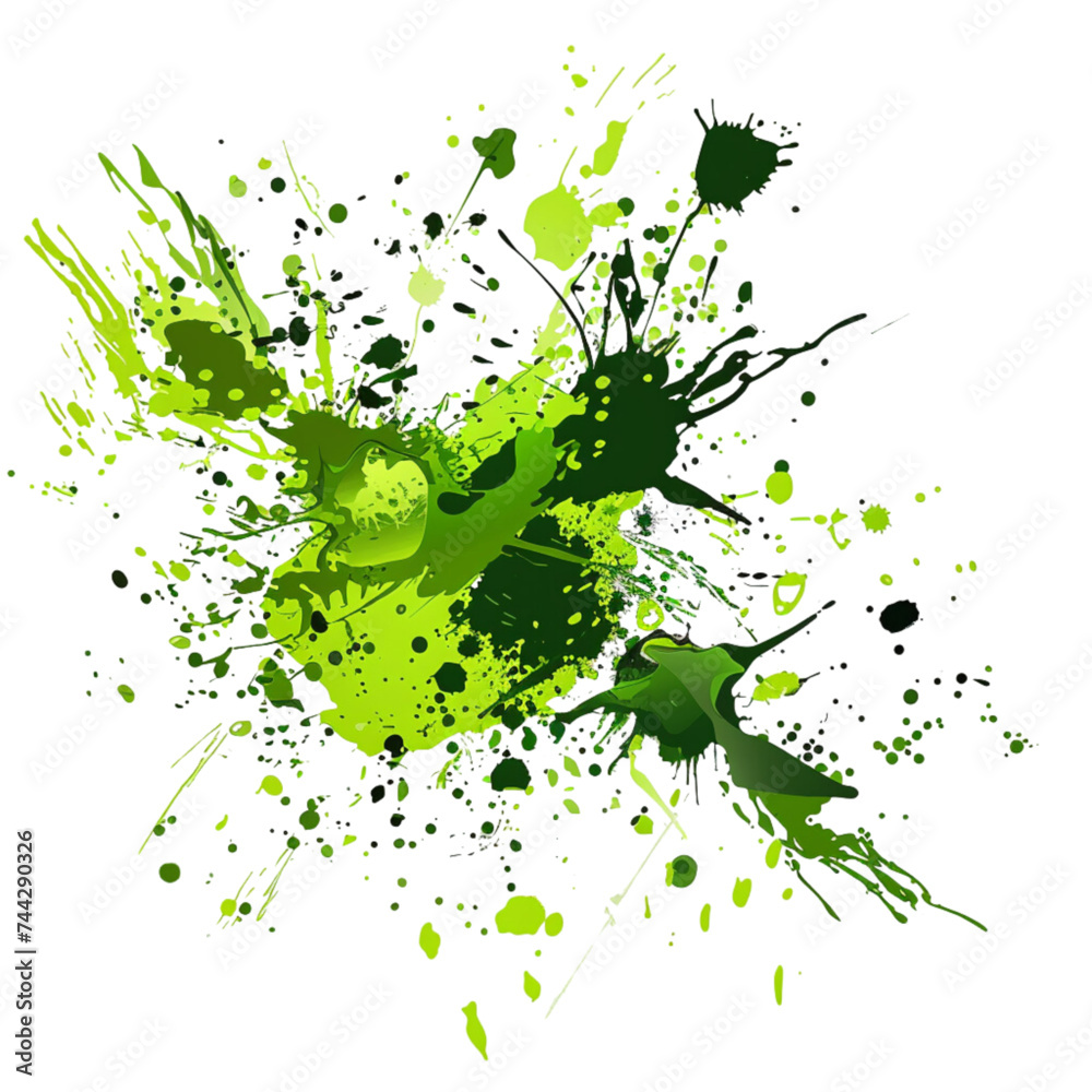 Naklejka premium green paint splashes