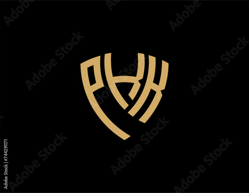 PKK creative letter shield logo design vector icon illustration photo