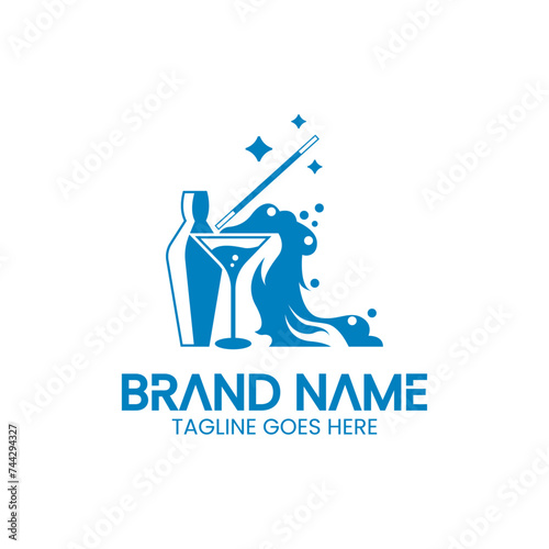 magical cocktail for restaurant logo