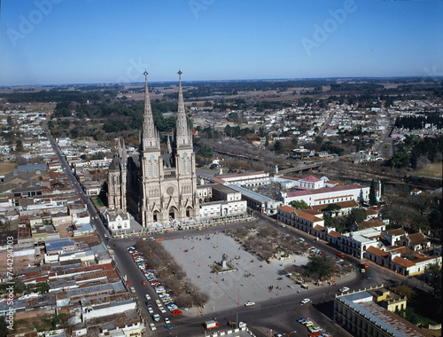 ARGENTINA Province of Buenos Aires aerial view of the Lujan Cathedral city