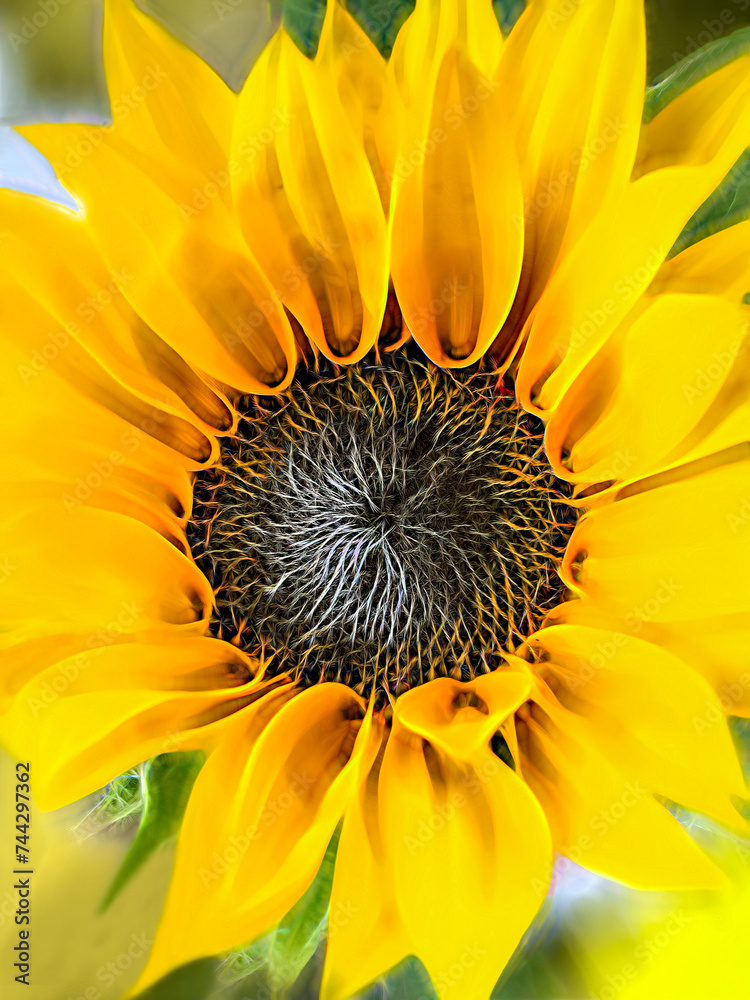 Close-up of a sunflower in full bloom