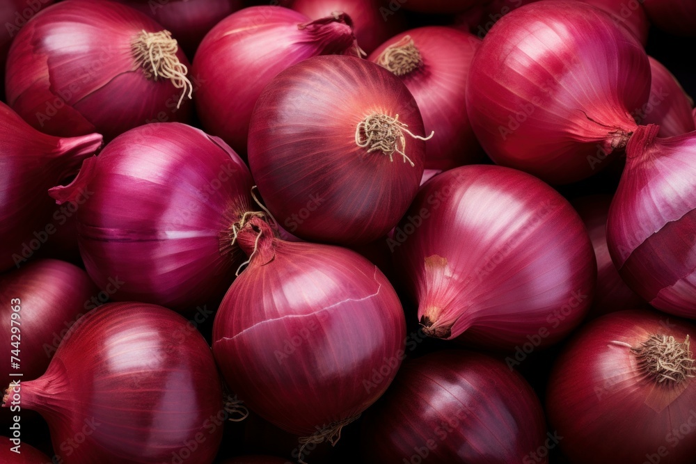 Red onions. Food harvest plant. Generate Ai