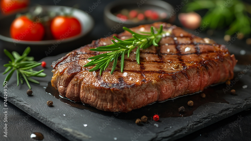 grilled steak with vegetables