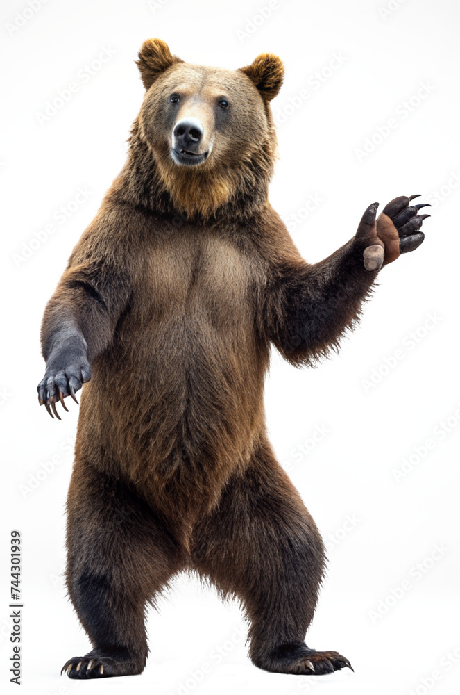 Fototapeta premium dancing brown bear isolated on transparent background