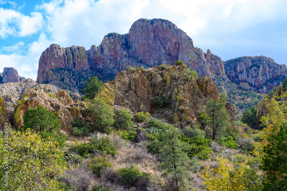 Mountains of the Chisos Basin, in Big Bend National Park, in southwest Texas.