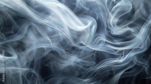 Abstract Blue Smoke Waves Texture