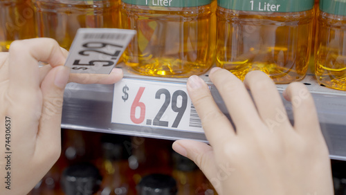 Tableau sur toile Rising prices cost of living interest rate tax raise crisis concept