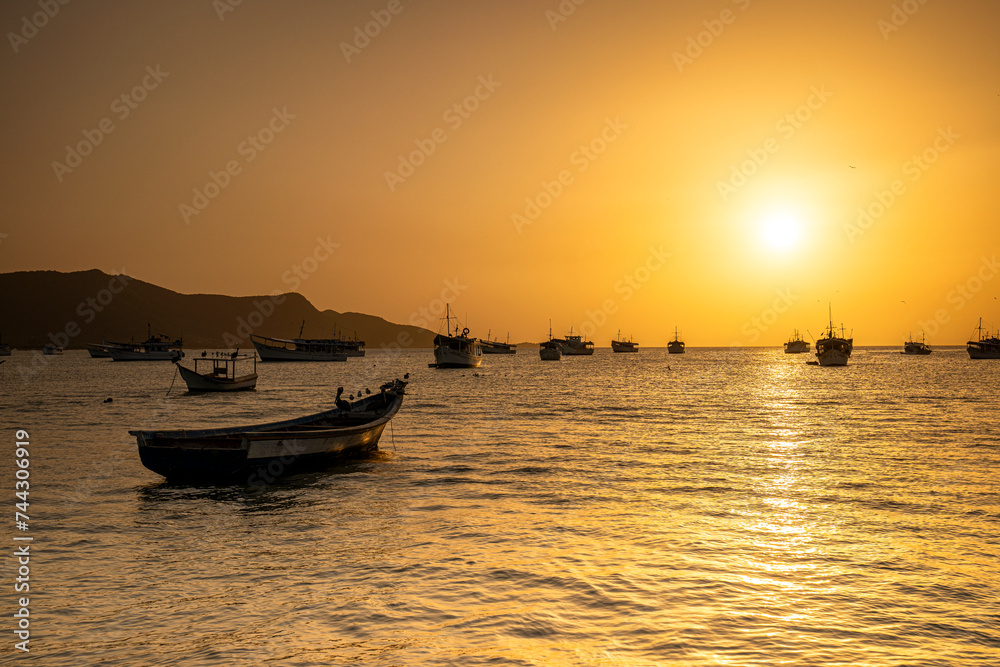 Beautiful and colorful sunset at Juan Griego beach, Margarita Island. Venezuela Beautiful and colorful sunset at Juan Griego beach, Margarita Island. Venezuela