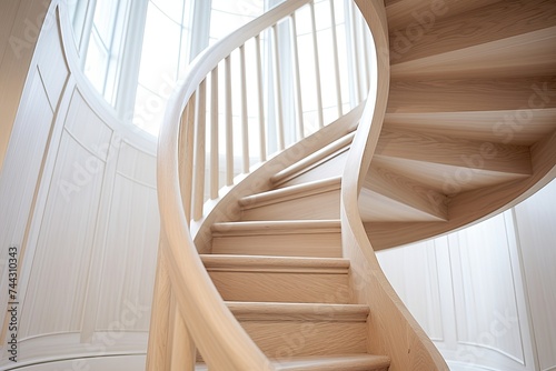 Beach-Inspired Light Wood Finish Spiral Staircase Design Inspirations