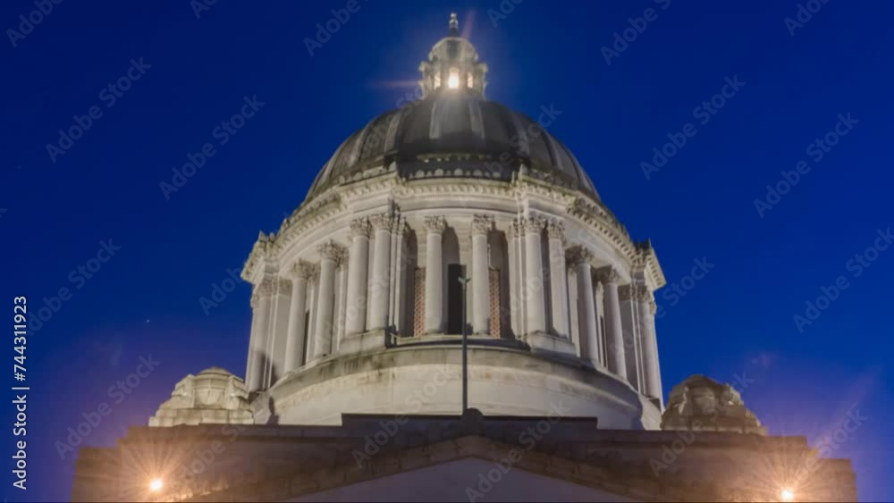Washington State Capitol Building Blue Hour Zoom In Washington State Capitol Building Blue Hour Zoom In