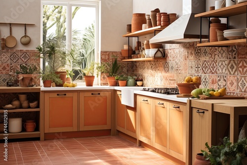 Terracotta Tile Dream  Mediterranean-inspired Vintage Tiled Kitchen