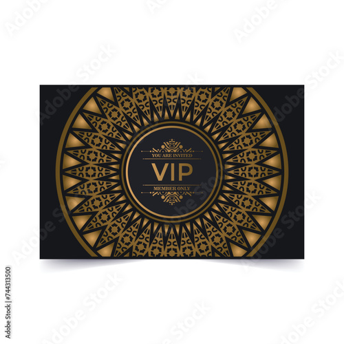 luxury dark vip card in ornament texture