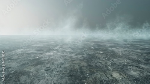 Texture dark concrete floor with mist or fog - generative ai