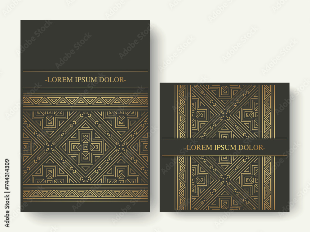 Fototapeta premium luxury book cover with ornamental pattern texture