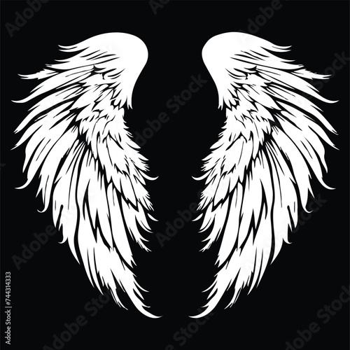 Vector free vector flat design angel eagle wings silhouette