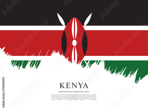 Flag of Kenya, brush stroke background