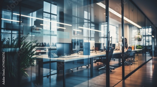 Blurred background of a modern office interior