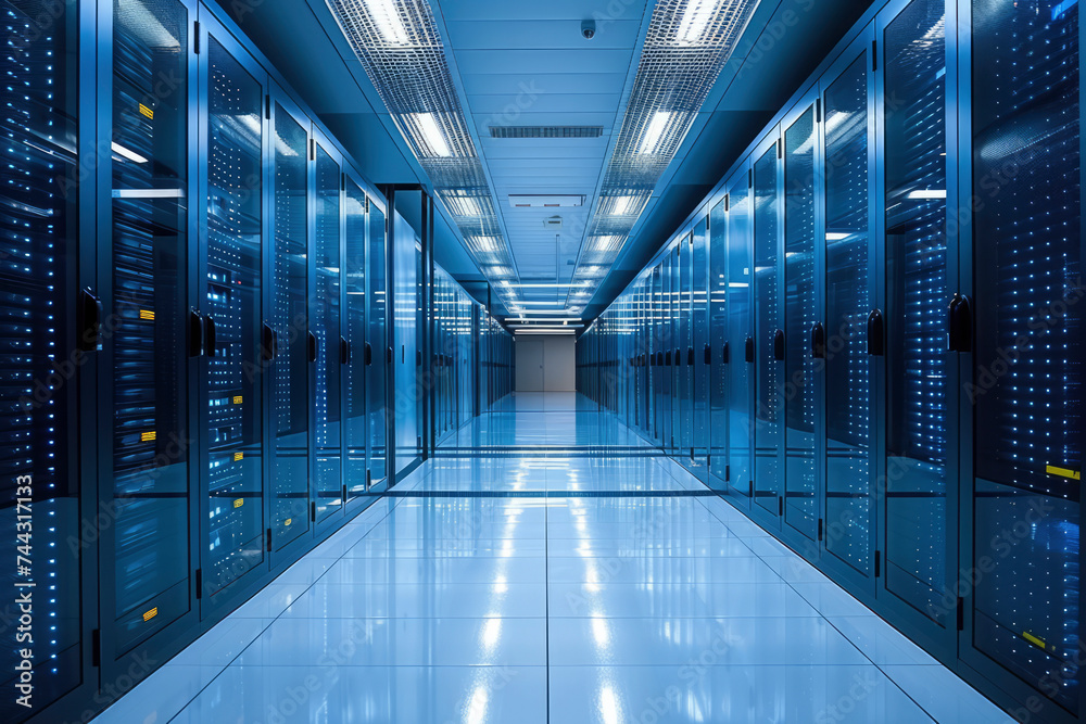 data center in futuristic steel and glass structure room for backgrouds data center in futuristic steel and glass structure room for backgrouds