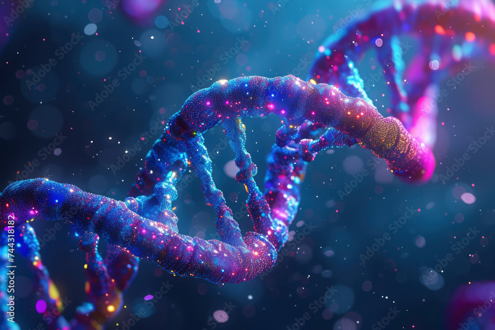 Colorful DNA molecule. Concept image of a structure of the genetic code Colorful DNA molecule. Concept image of a structure of the genetic code
