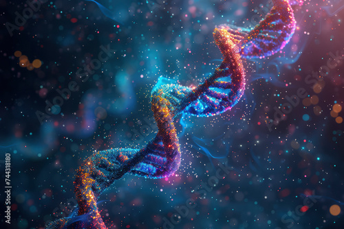 Colorful DNA molecule. Concept image of a structure of the genetic code