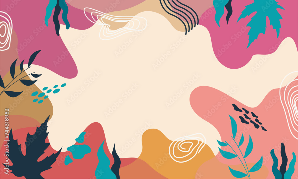 floral bacground flat design template