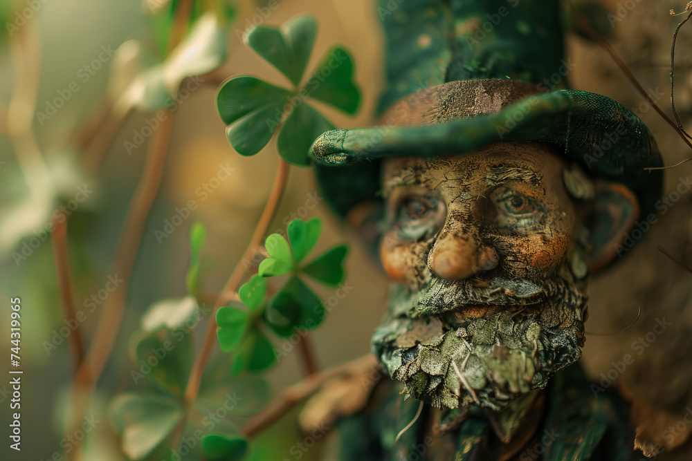 Lively Saint Patrick's Day Atmosphere: Leprechaun Statue Adds Charm to the Festive Spirit