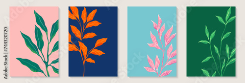 Creative minimalist hand draw Abstract art background. Modern aesthetic illustrations. Bohemian style Collection of contemporary artistic Design for wall decoration, postcard, poster, brochure