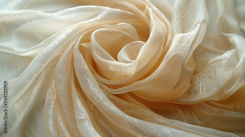 Close up photograph of fabric style of light beige AI Image Generative