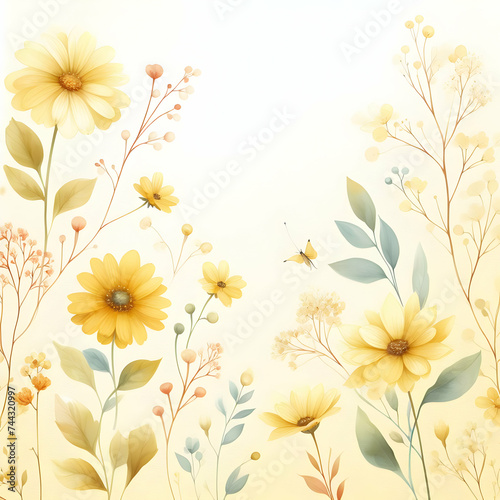 background with flowers. floral, pattern, vector, nature, leaf, design, spring, illustration, plant, summer, art, seamless, decoration, wallpaper, beauty,Ai generated 