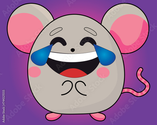 mouse, cartoon hamster, expressions, emotions, cute, emoticon, collection, with drop on forehead, crying with laughter, laughing a lot