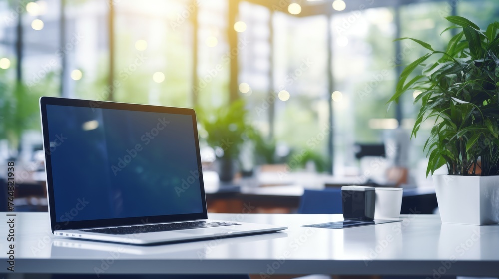 Defocused modern office background Defocused modern office background