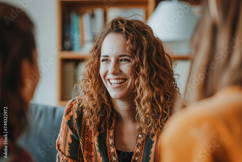 Podcast radio host interviewing a guest for their audio show