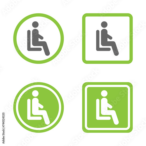 vector collection of signs for sitting, seating, queuing, waiting room