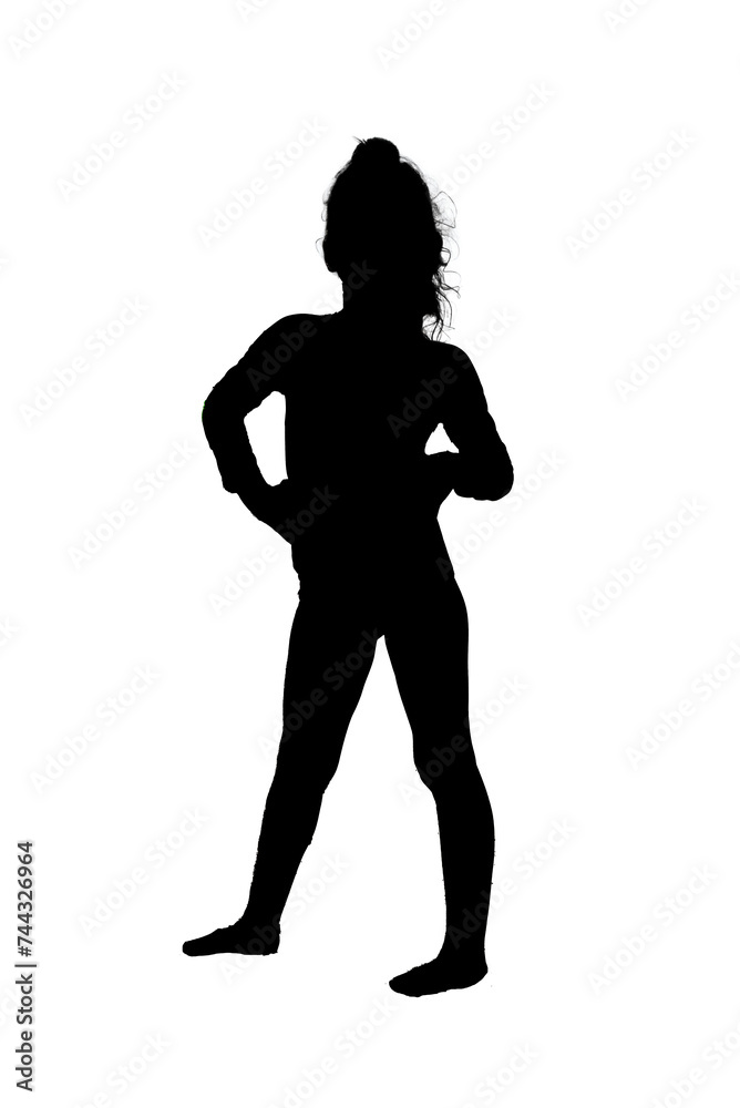 silhouette of woman standing black and white vector image