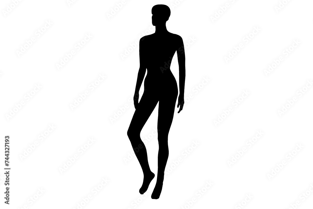 silhouette of woman standing black and white vector image