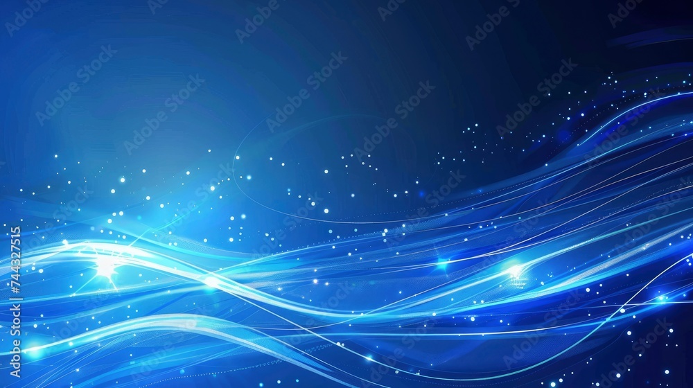 Abstract blue technology hexagonal background - generative ai Abstract blue technology hexagonal background - generative ai