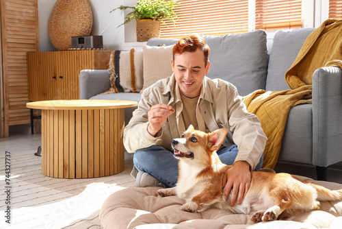 Redhead young happy man fee...