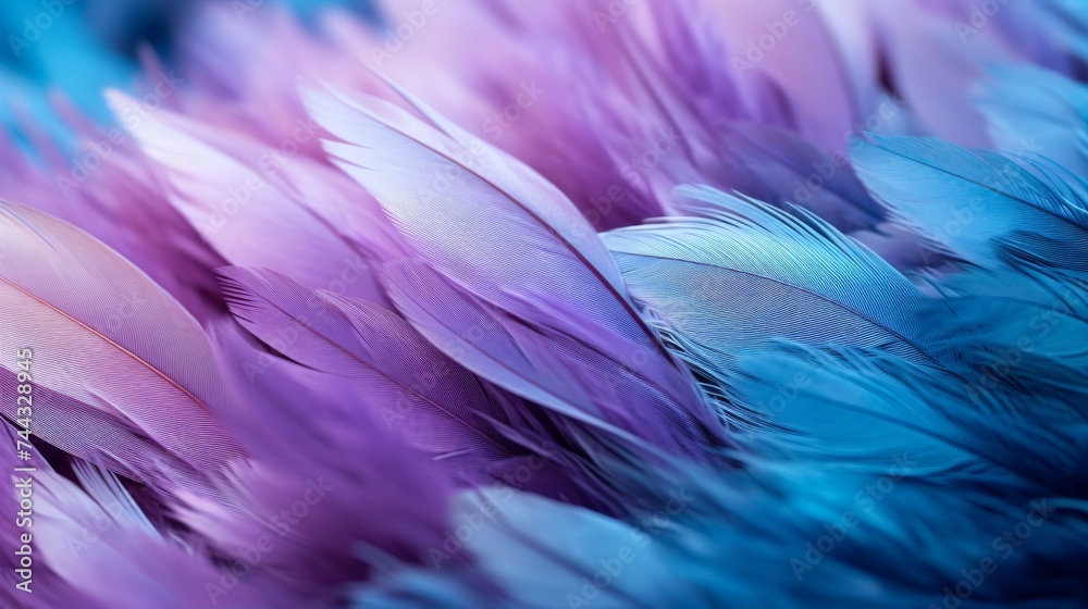 Macro photograph of some blue and purple feathers Macro photograph of some blue and purple feathers