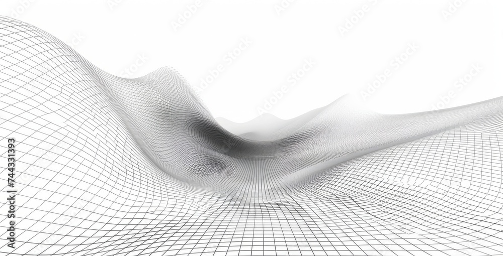 An abstract black and white wavy line, web art, conceptual minimalism, white background An abstract black and white wavy line, web art, conceptual minimalism, white background